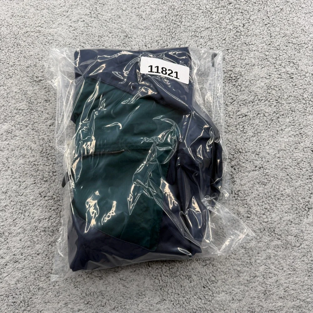 Helly Hansen Rain Jacket Mens Large Blue Hooded Zip Pocket Windbreaker 90s VTG